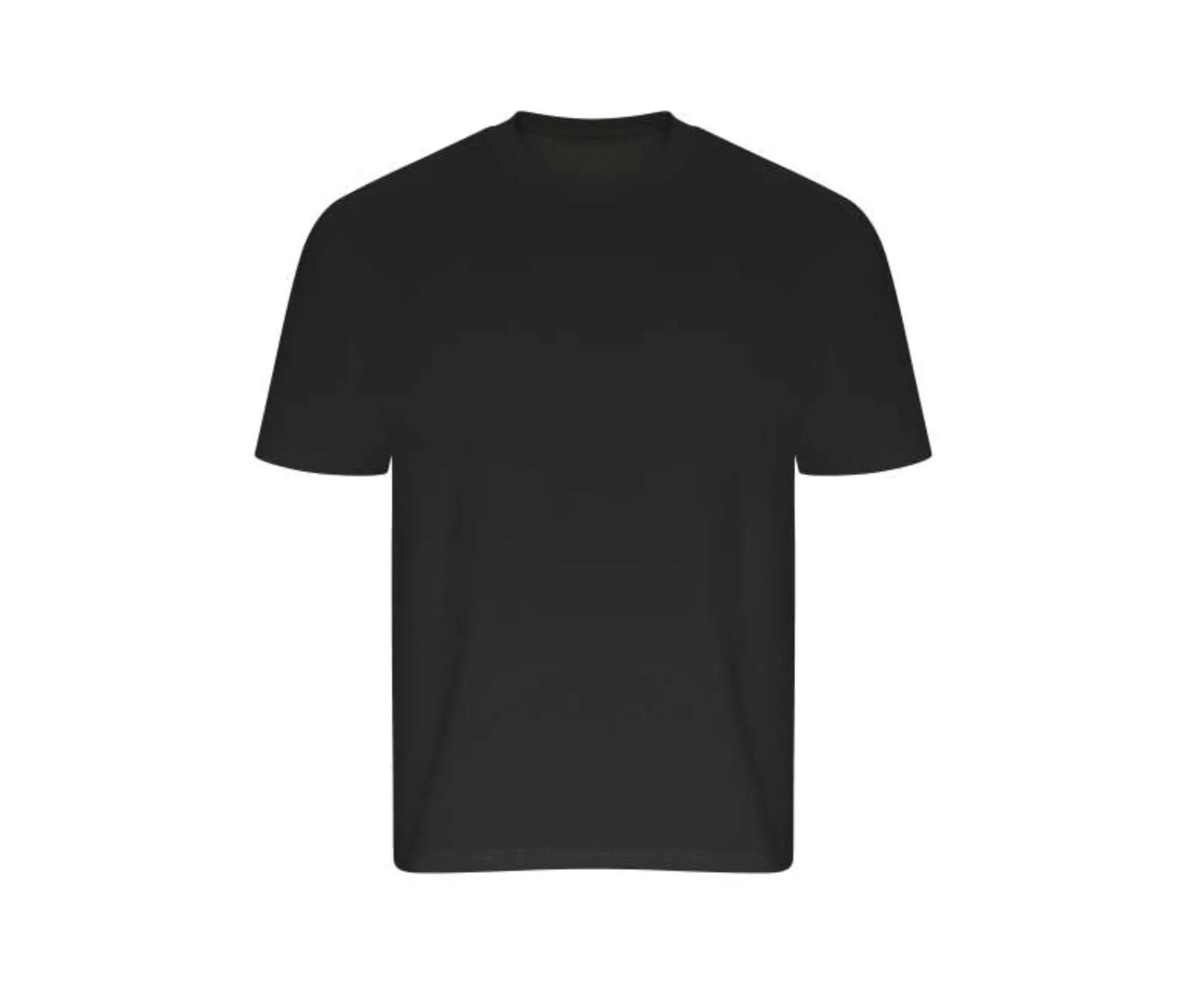 Black t-shirt on a white background