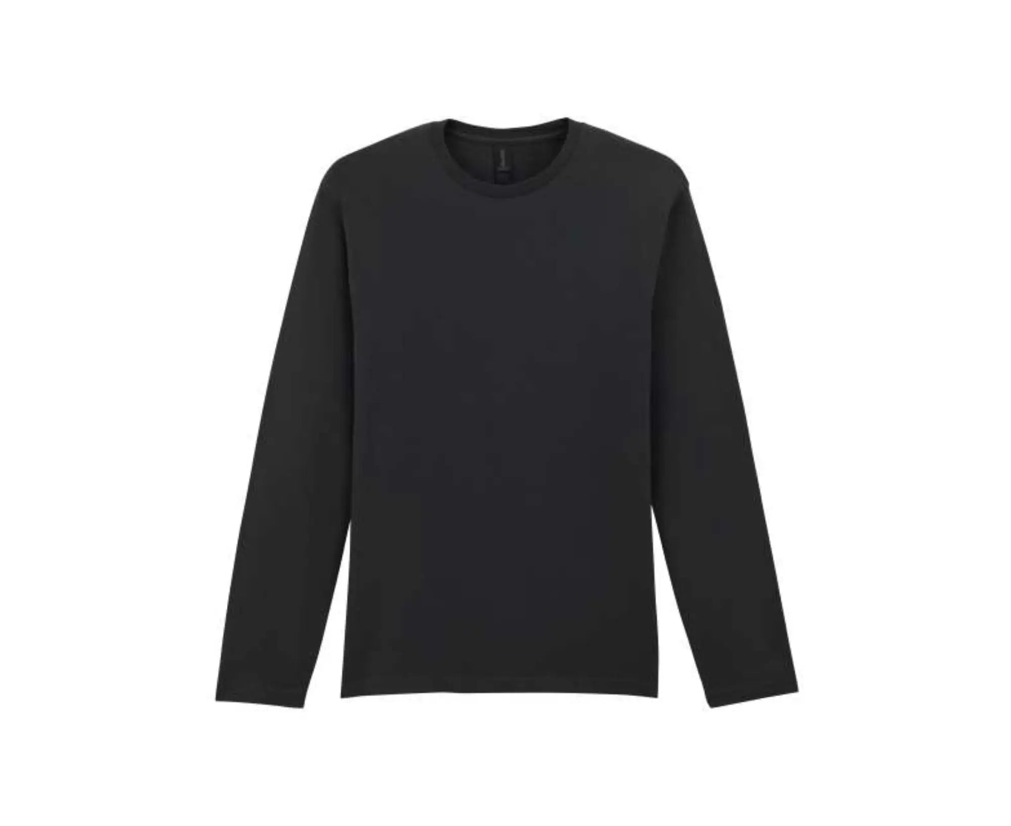 Black long-sleeve shirt on a white background