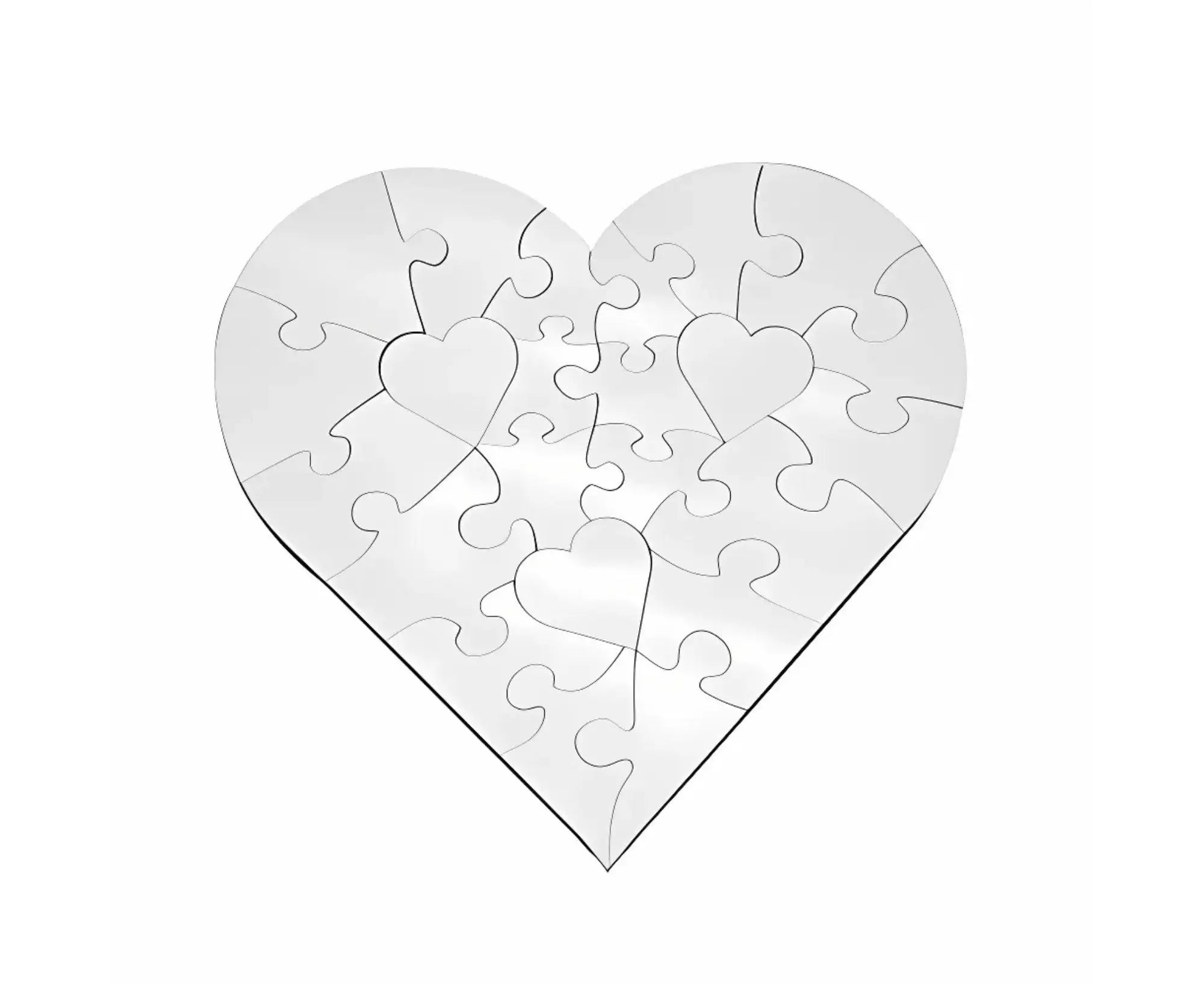 STSHP23 | Subli Heart Puzzle 23 pcs - 17x17 cm