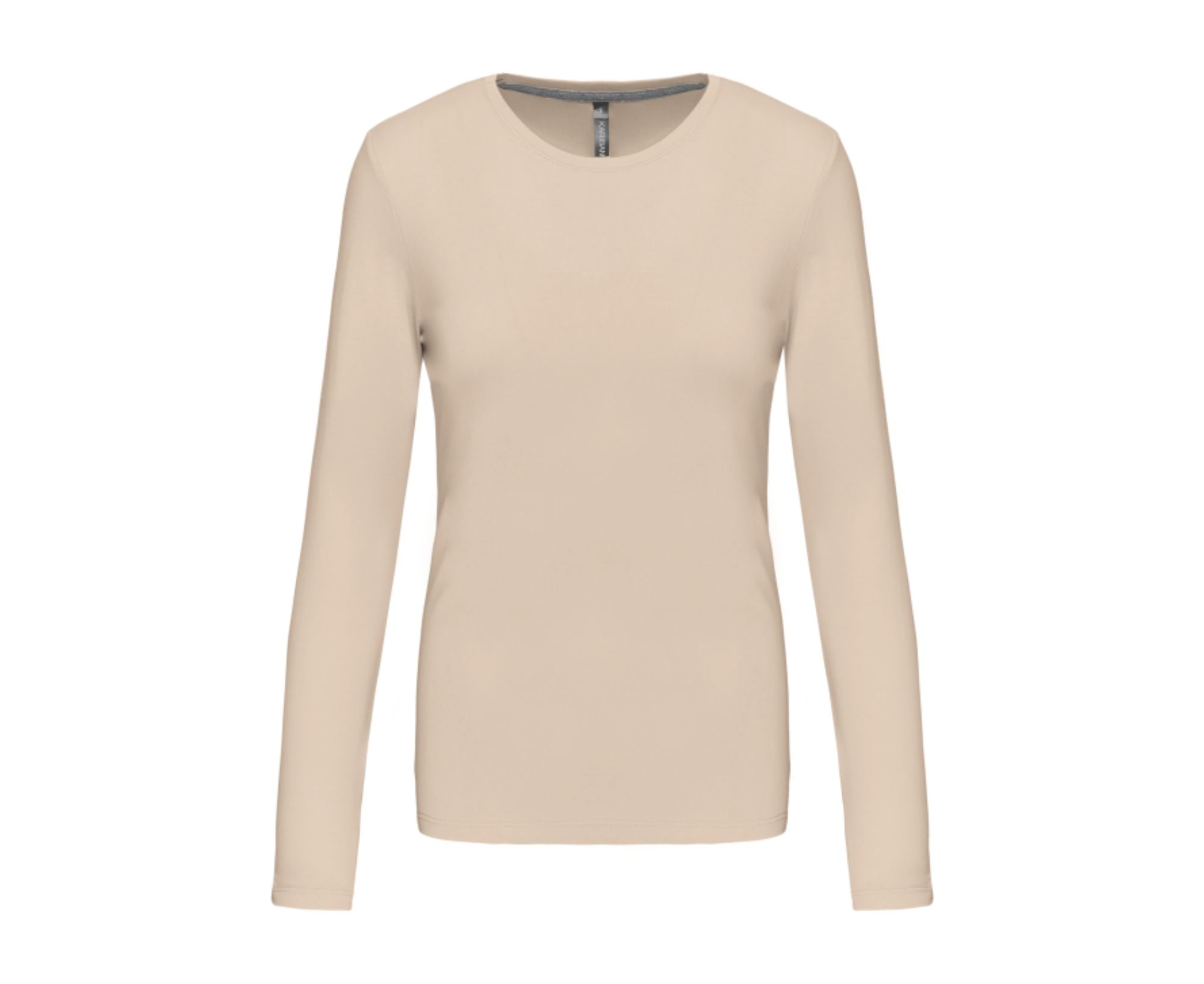 KA383 | Ladies Long Sleeve Crew Neck T-Shirt Light Sand