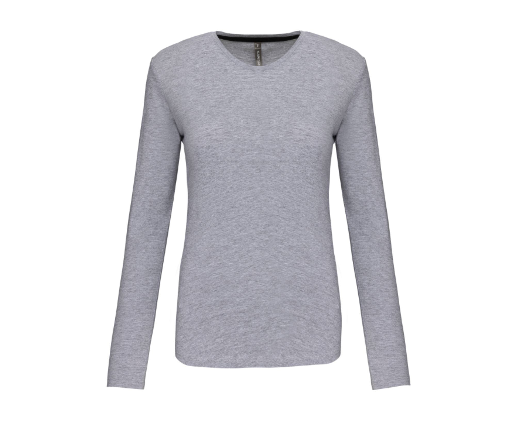 KA383 | Ladies Long Sleeve Crew Neck T-Shirt Oxford Grey