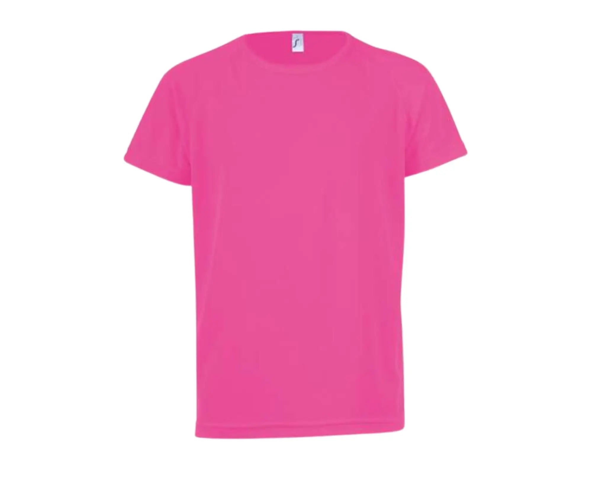 SO01166 | Sporty Kid's Raglan-Sleeved T-Shirt Neon Pink 2