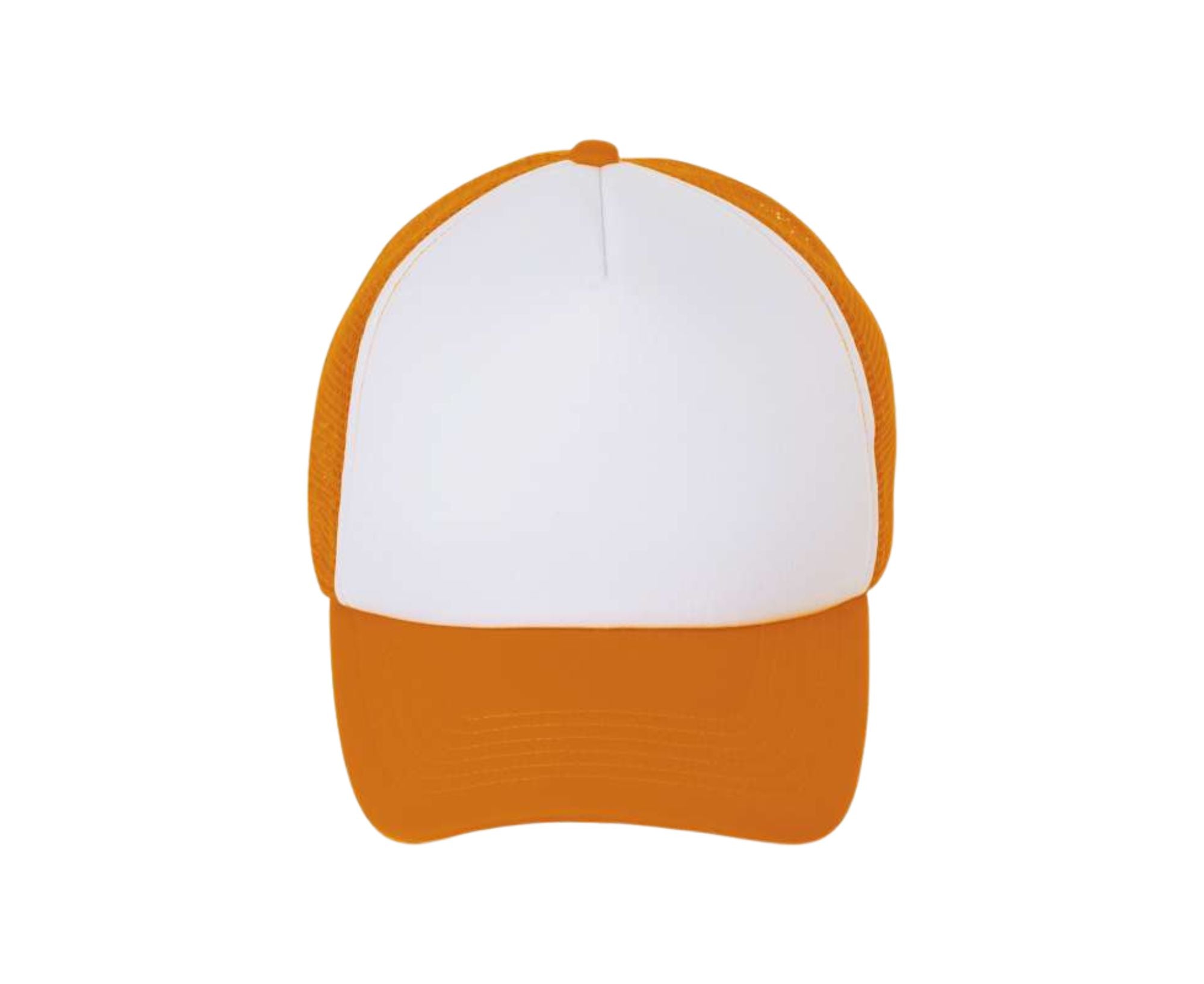 SO01668 | 5 Panel Bubble Mesh Cap White | Neon Orange