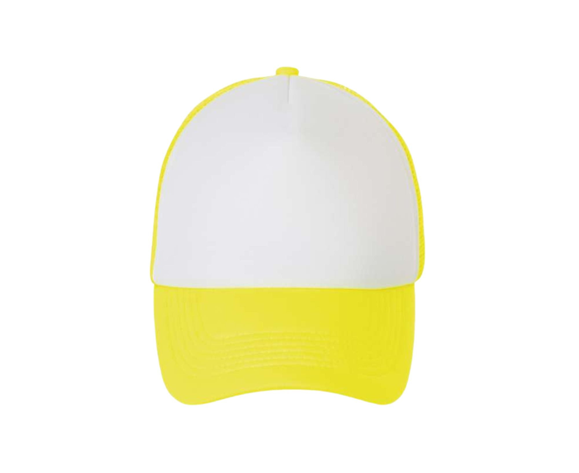 SO01668 | 5 Panel Bubble Mesh Cap White | Neon Yellow
