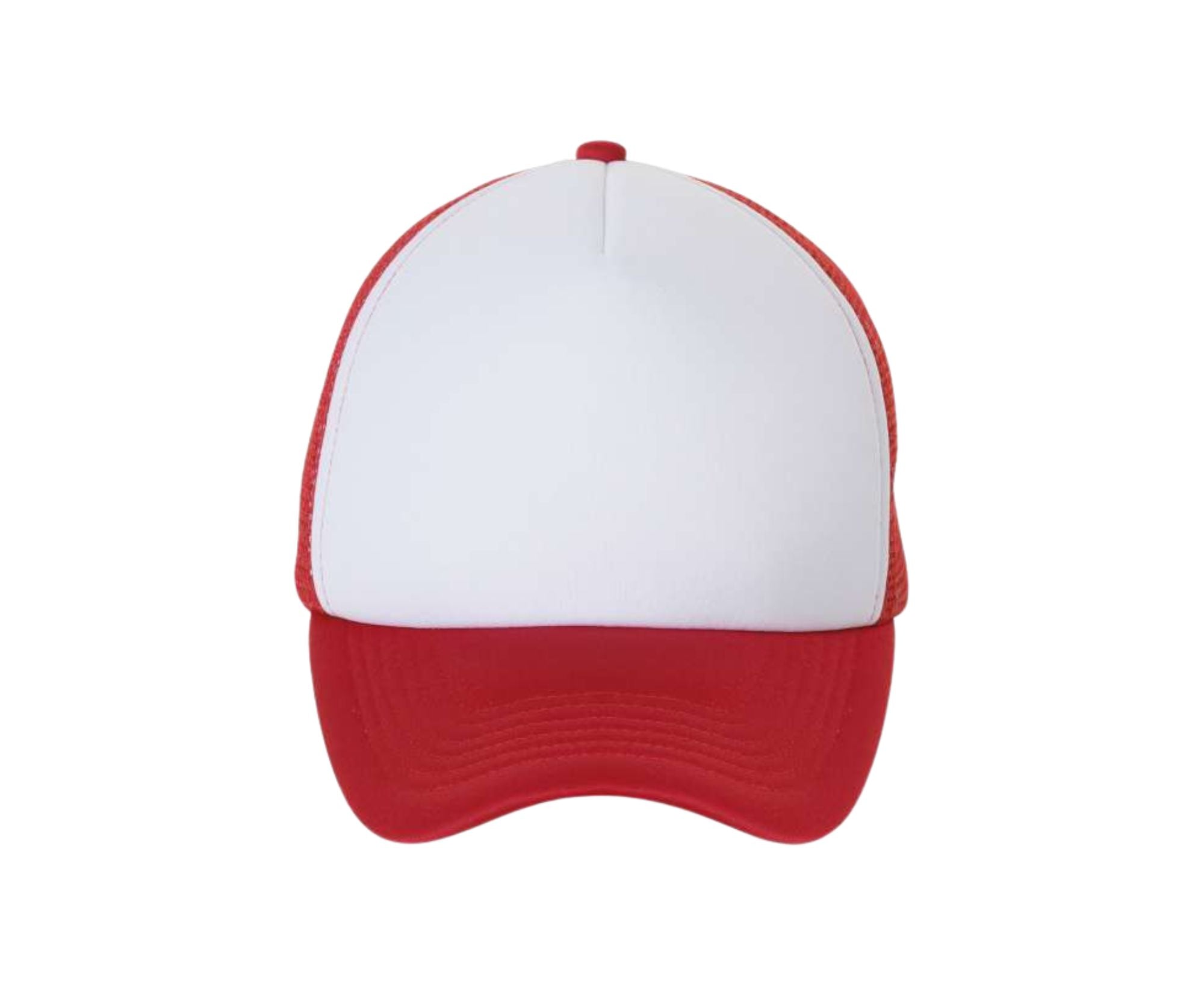 SO01668 | 5 Panel Bubble Mesh Cap White | Red