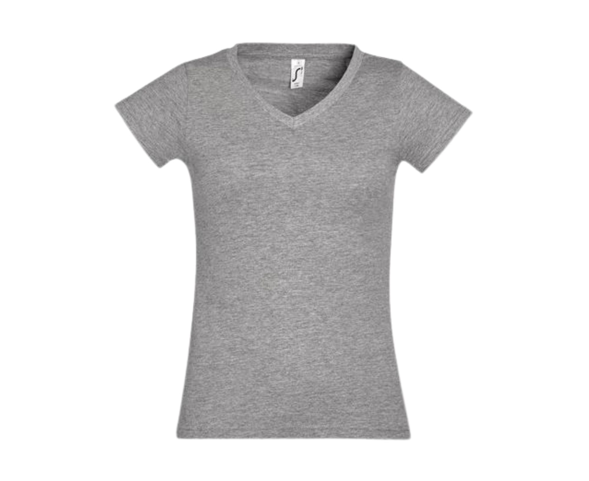 SO11388 | Women's Moon V-Neck T-Shirt Grey Melange