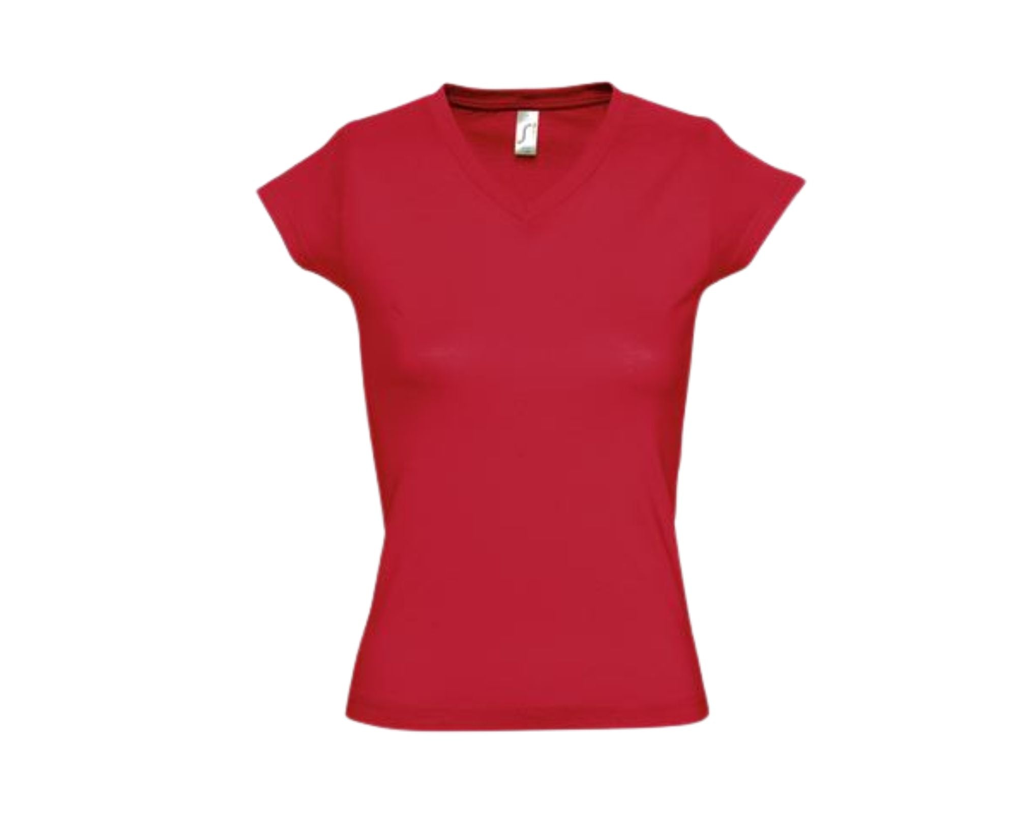 SO11388 | Women's Moon V-Neck T-Shirt Red