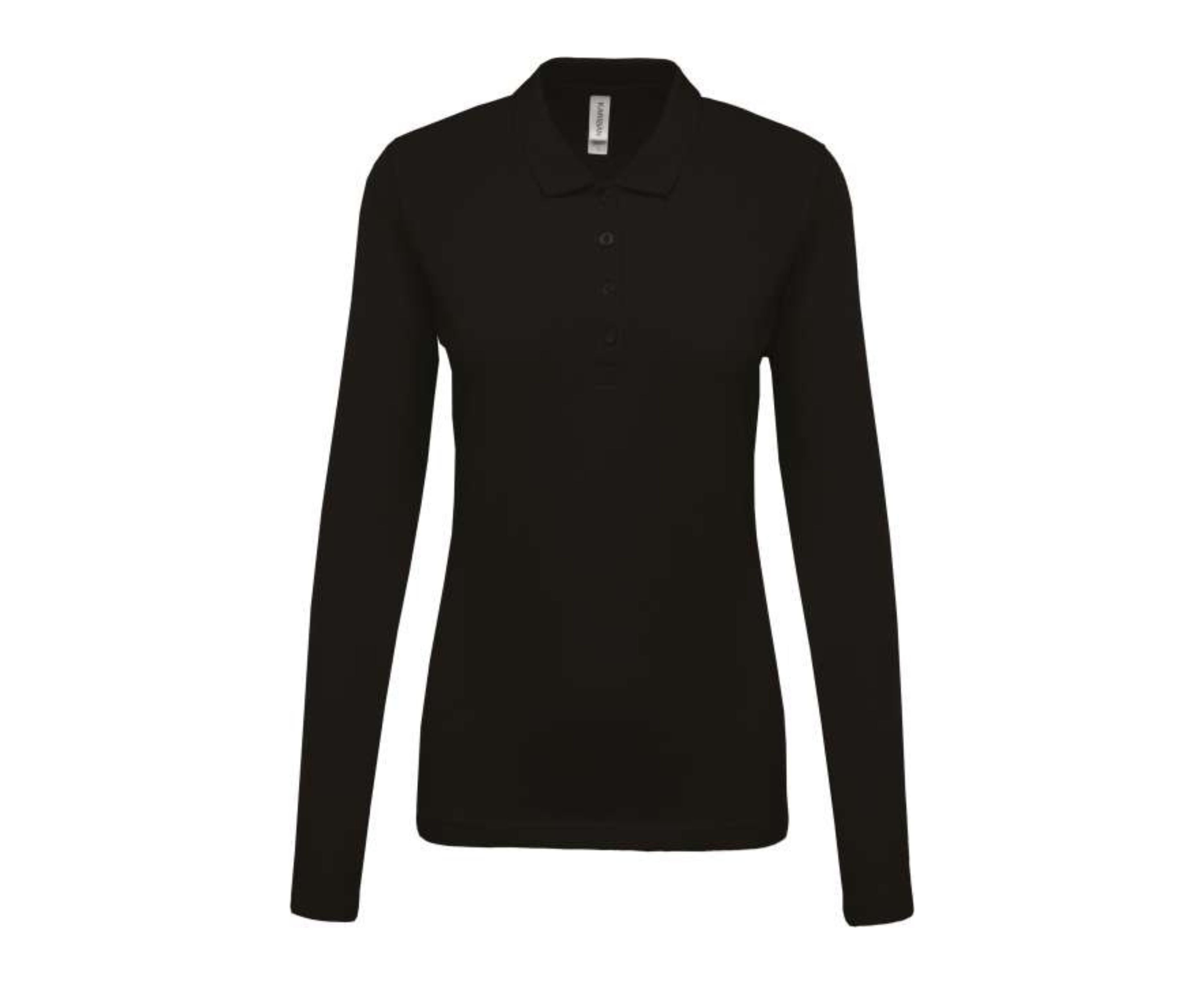 KA257 | Ladies Long-Sleeved Piqué Polo Shirt Black