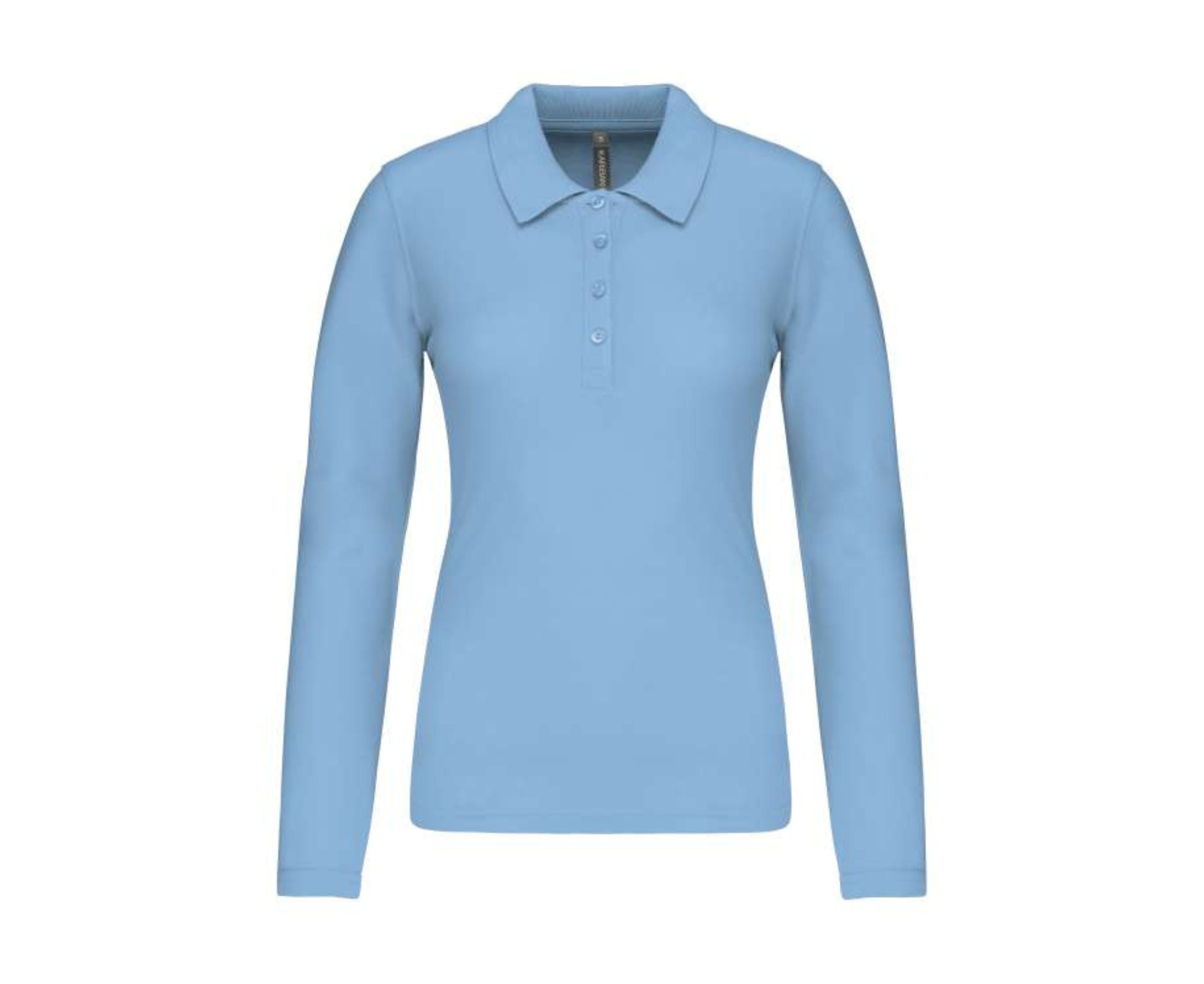 KA257 | Ladies Long-Sleeved Piqué Polo Shirt Sky Blue