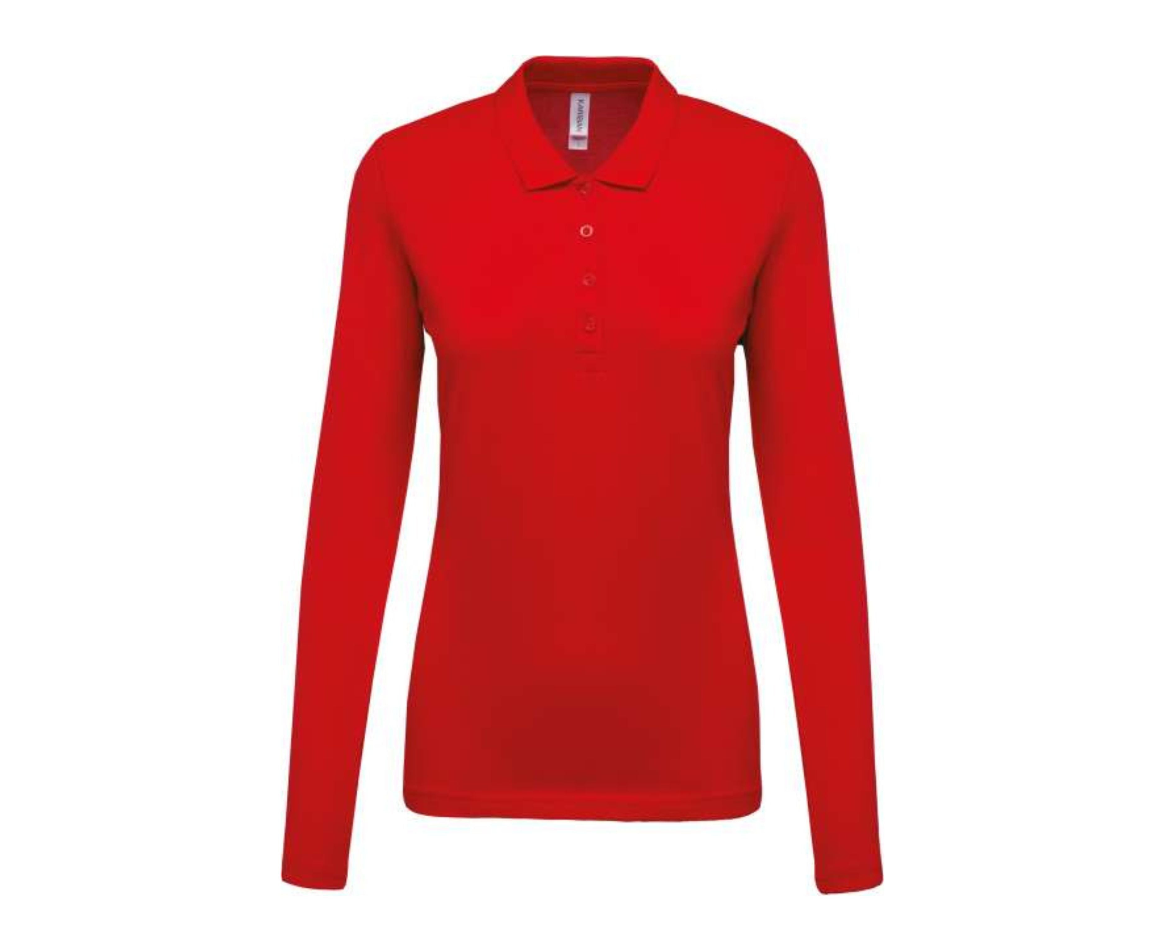 KA257 | Ladies Long-Sleeved Piqué Polo Shirt Red