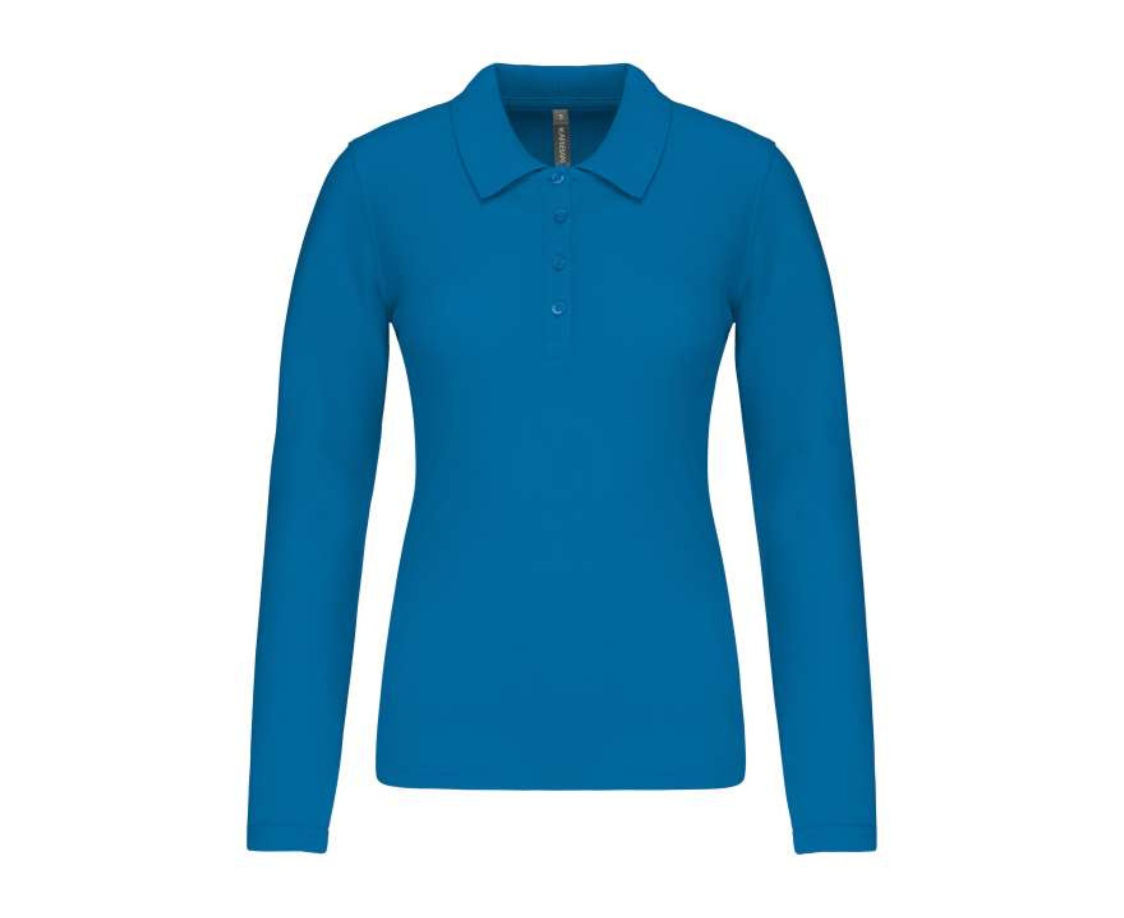 KA257 | Ladies Long-Sleeved Piqué Polo Shirt Tropical Blue