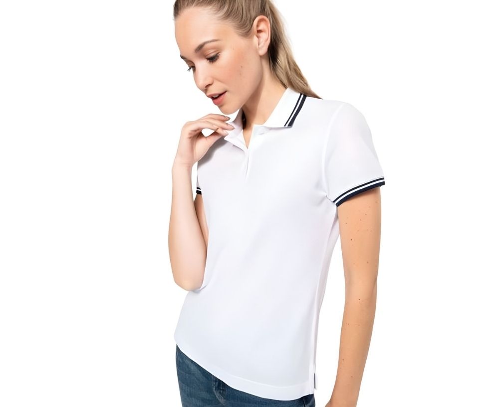 KA273 | Ladies' Short-Sleeved Polo Shirt With Contrasting Piping