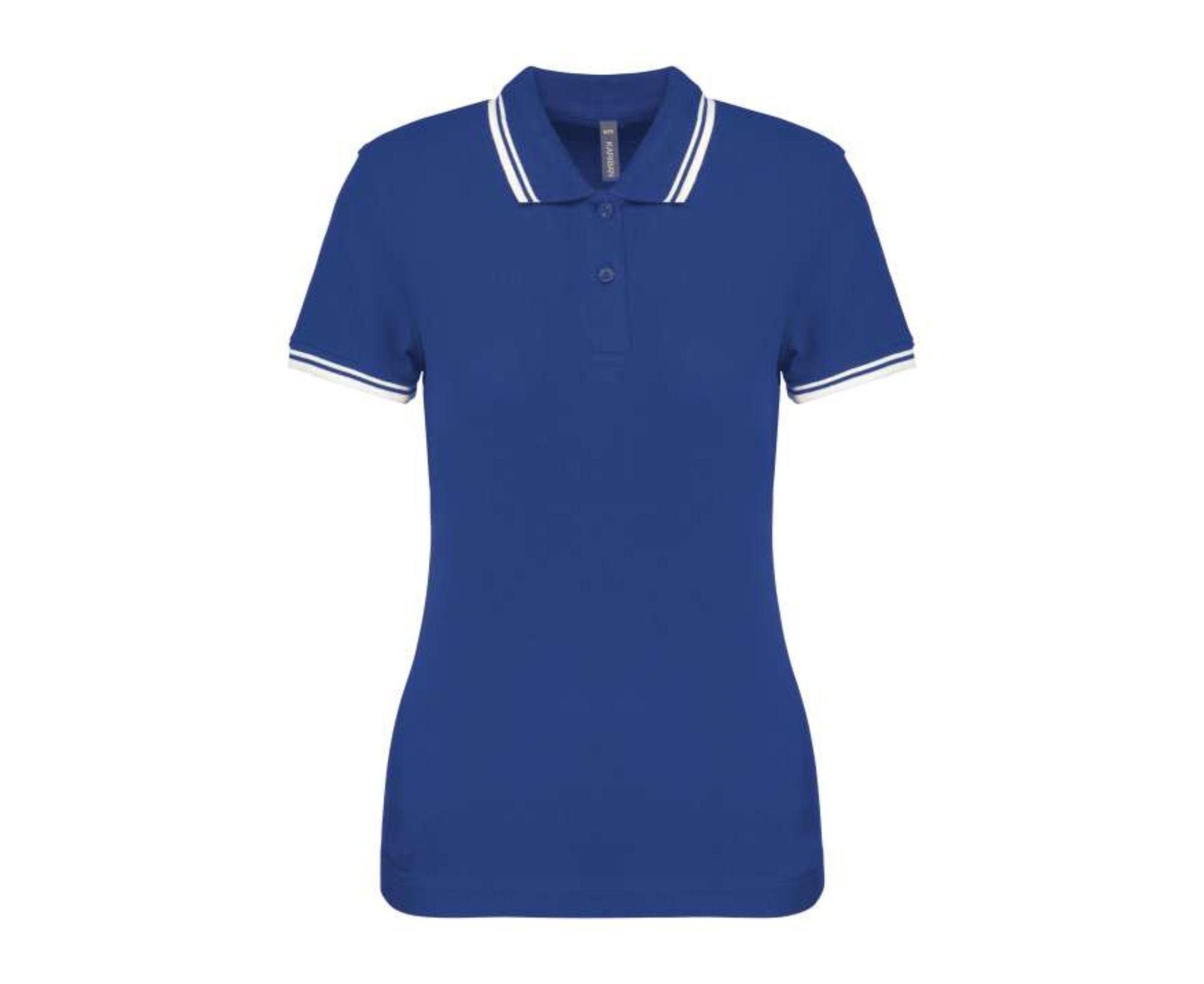 KA273 | Ladies' Short-Sleeved Polo Shirt With Contrasting Piping Royal Blue | White