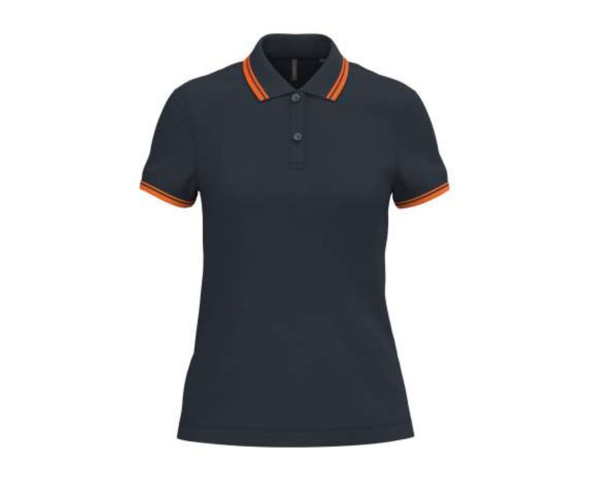 KA273 | Ladies' Short-Sleeved Polo Shirt With Contrasting Piping Navy | Orange