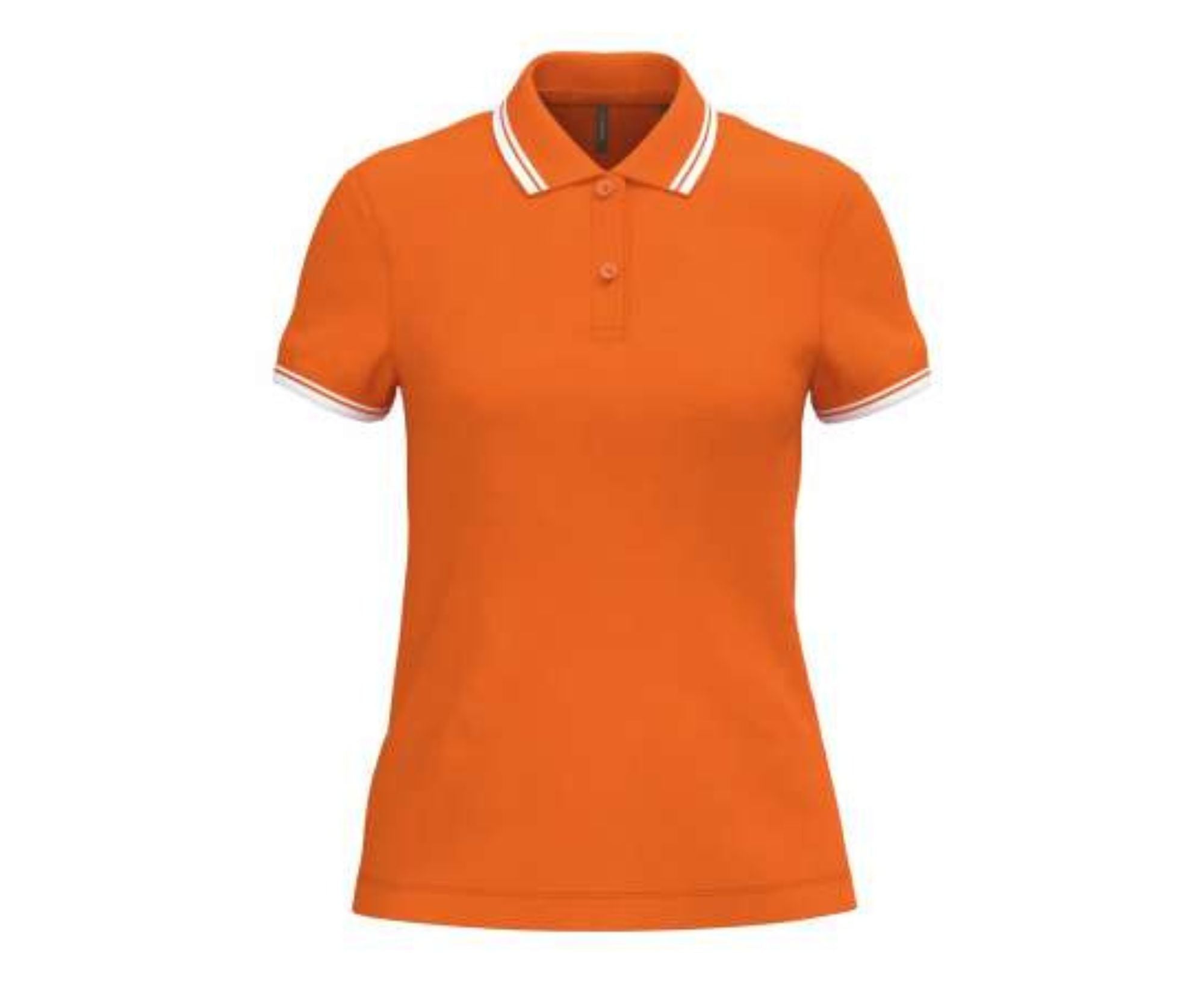 KA273 | Ladies' Short-Sleeved Polo Shirt With Contrasting Piping Orange | White