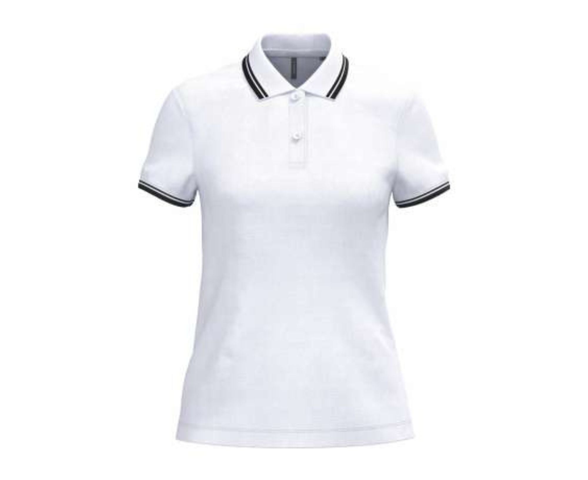 KA273 | Ladies' Short-Sleeved Polo Shirt With Contrasting Piping White | Black