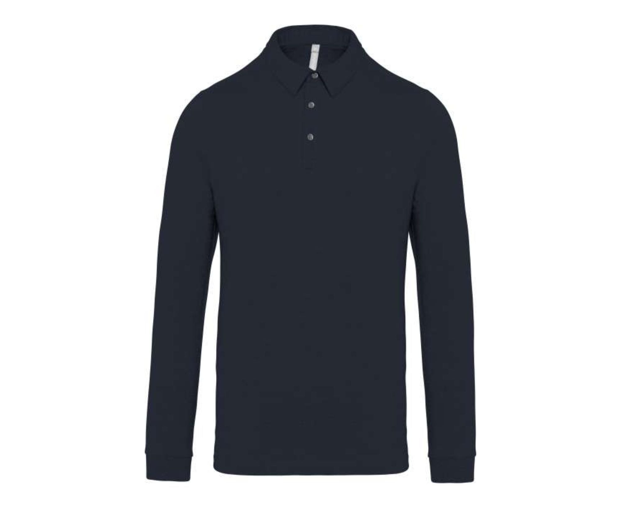 KA264 | Men's Long Sleeved Jersey Polo Shirt Navy