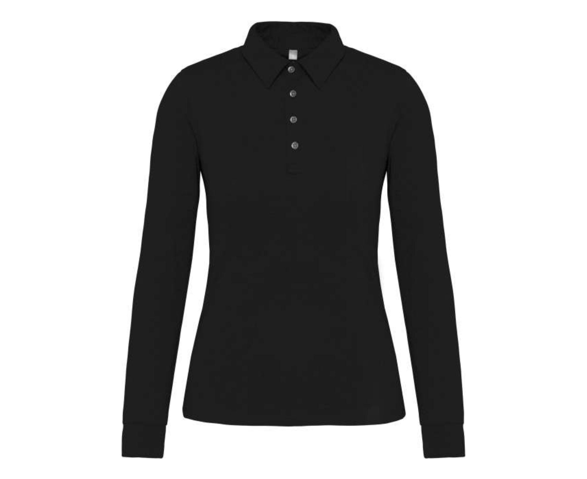 KA265 | Ladies' Long Sleeved Jersey Polo Shirt Black