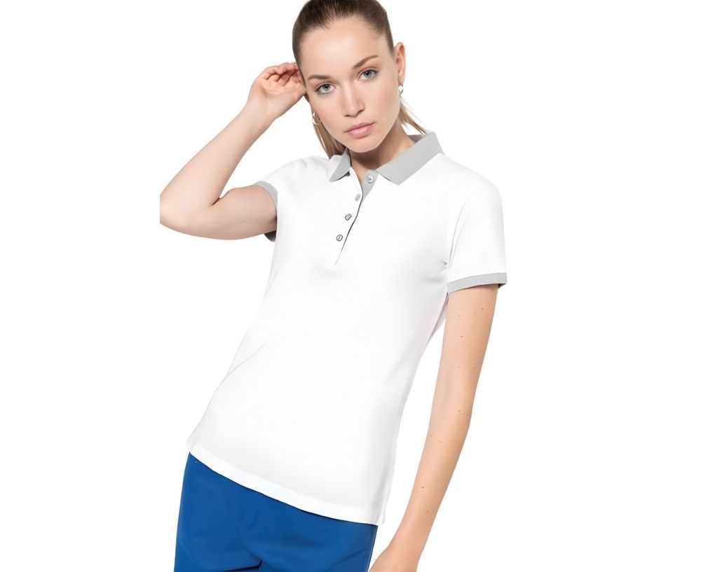 KA259 | Ladies Two-Tone Piqué Polo Shirt