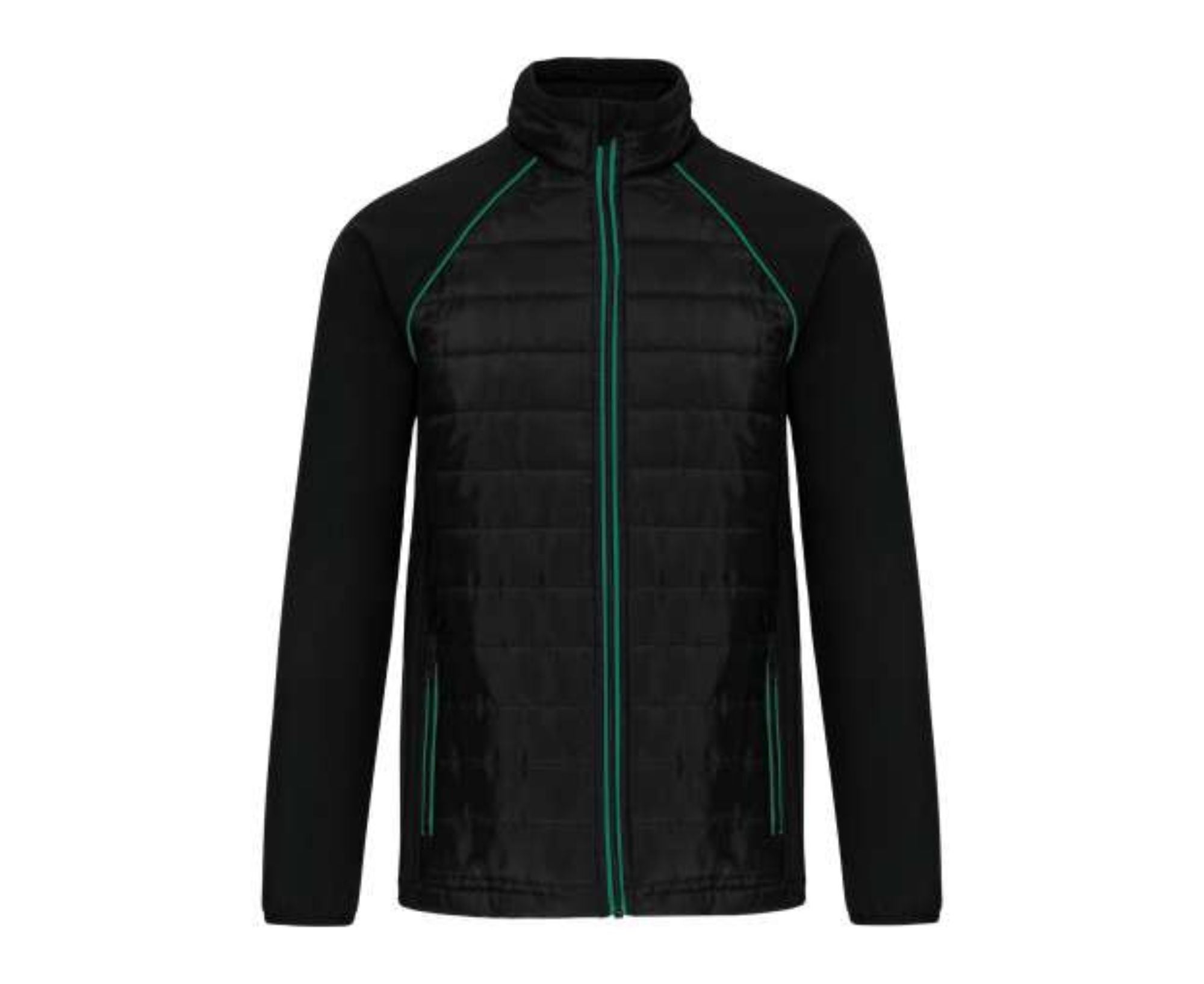 WK6147 | Unisex Dual-Fabric Daytoday Jacket Black | Kelly Green