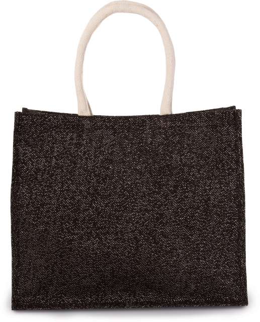 KI0219 | Jute Beach Bag Black | Silver