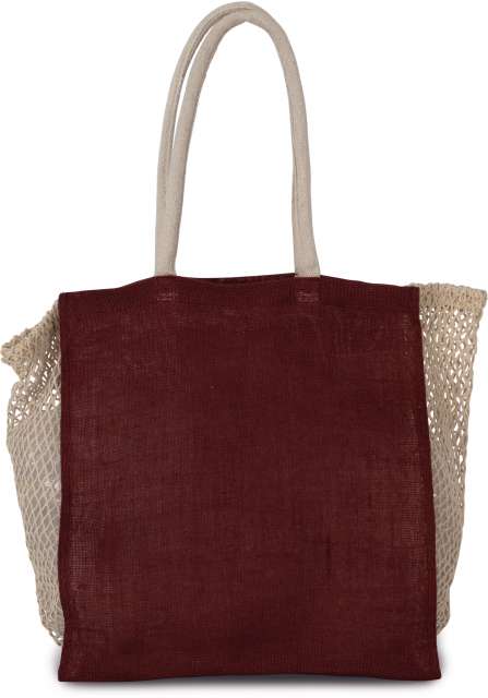 KI0281 | Shopping Bag With Mash Gusset Syrah Wine | Natural